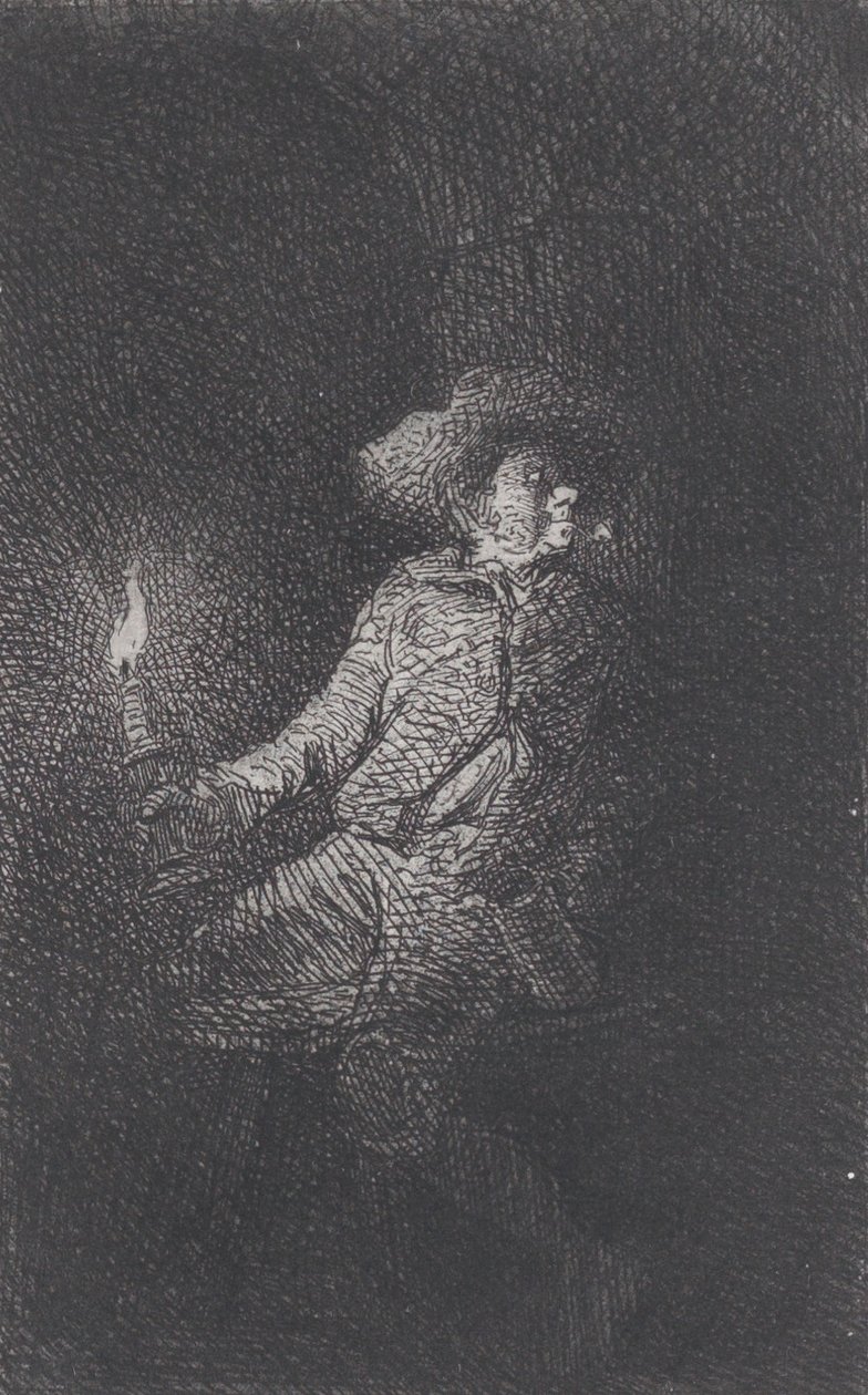 En mand i en hule, 1842. af Charles Emile Jacque