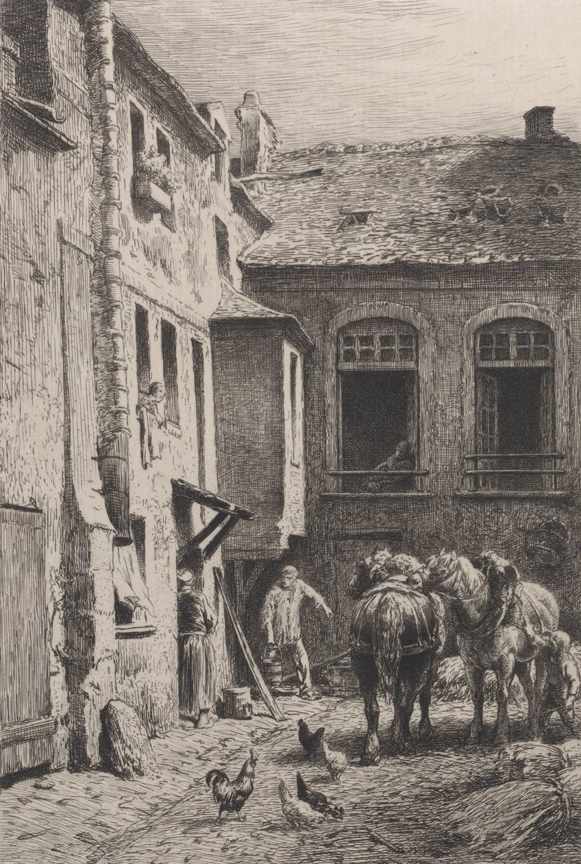 En Parisergård i 1865. af Charles Emile Jacque