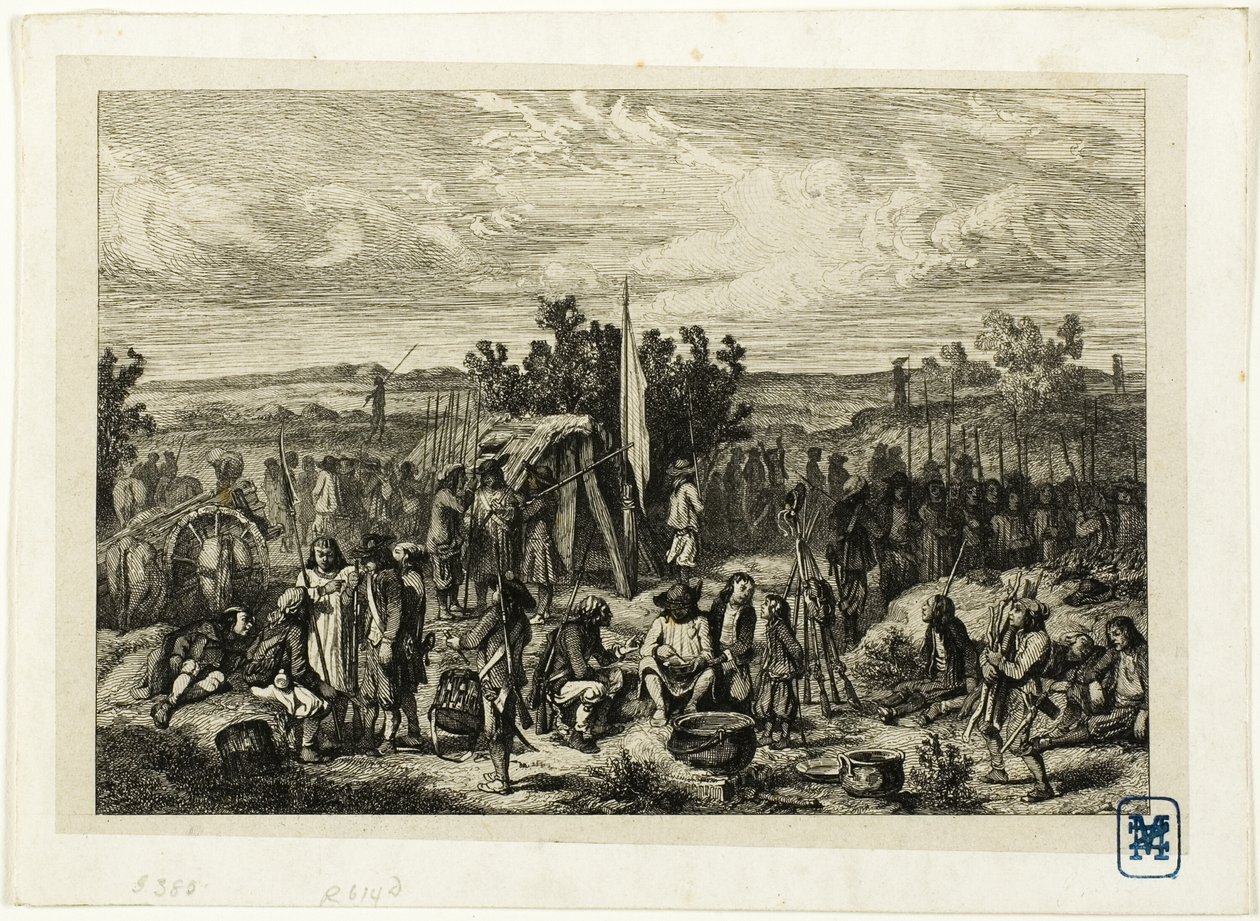 En royalistisk lejrplads af Charles Emile Jacque