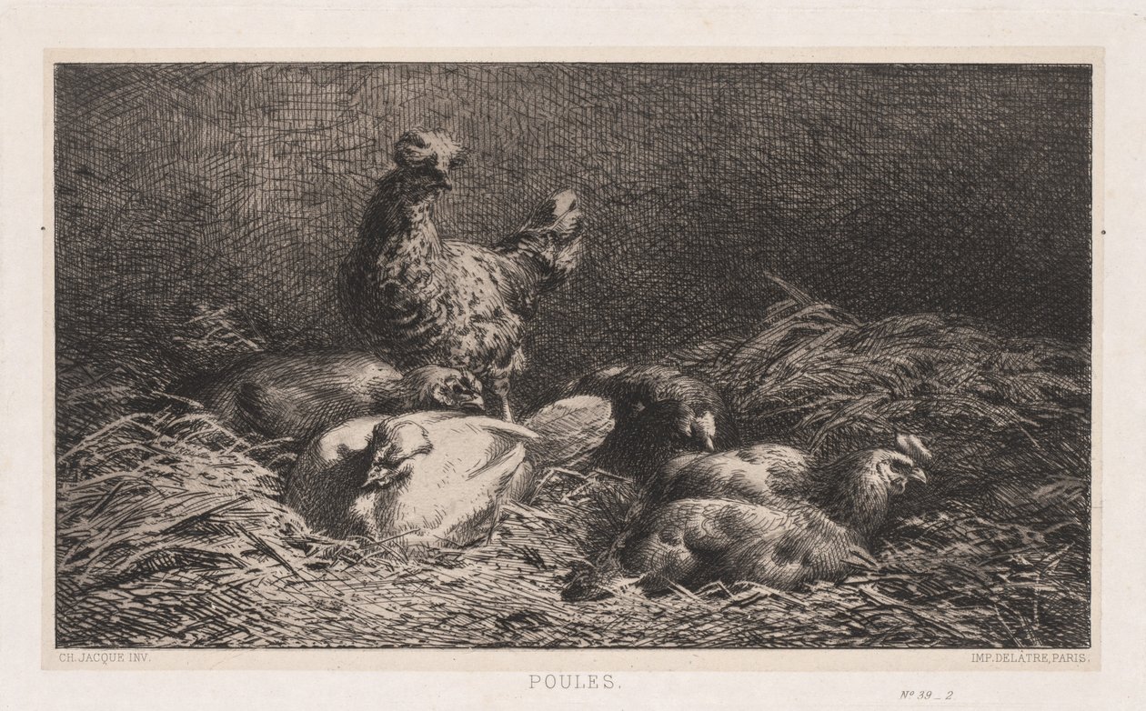 Kyllinger, 1867. af Charles Emile Jacque