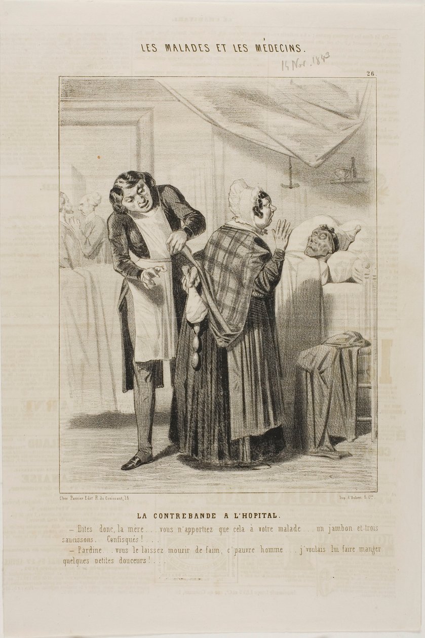 smuglergods på hospitalet (plade 26) af Charles Emile Jacque
