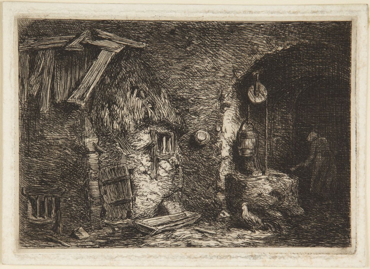 Interiør i et landhus af Charles Emile Jacque
