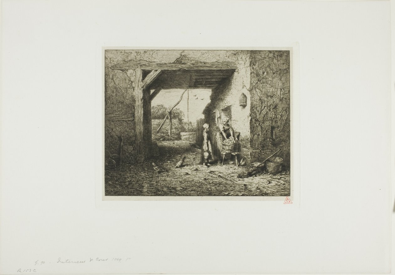 Indvendig gårdhave af Charles Emile Jacque