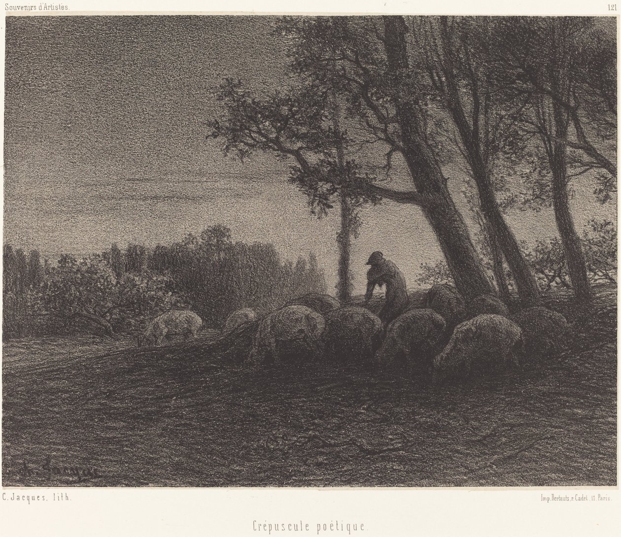 Poetisk Twilight af Charles Emile Jacque