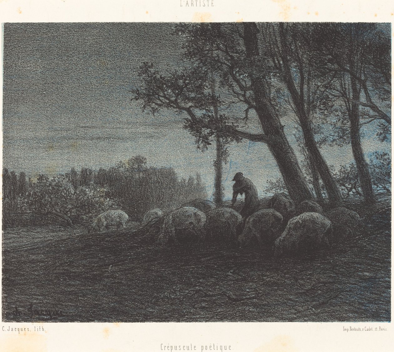 Poetisk Twilight af Charles Emile Jacque