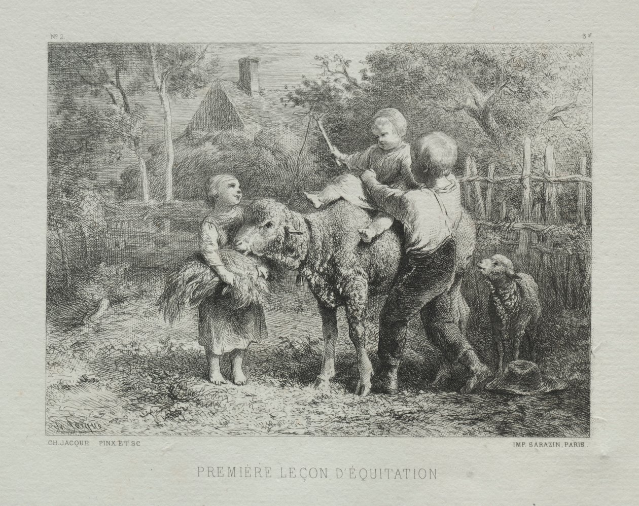 Første ridelektion. af Charles Emile Jacque
