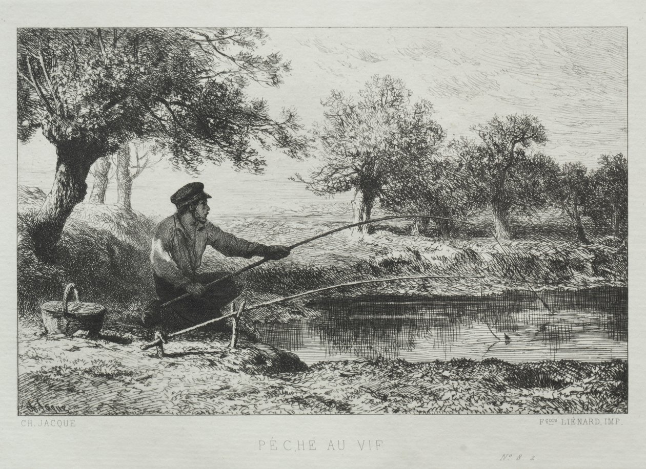 Fiskeri. af Charles Emile Jacque