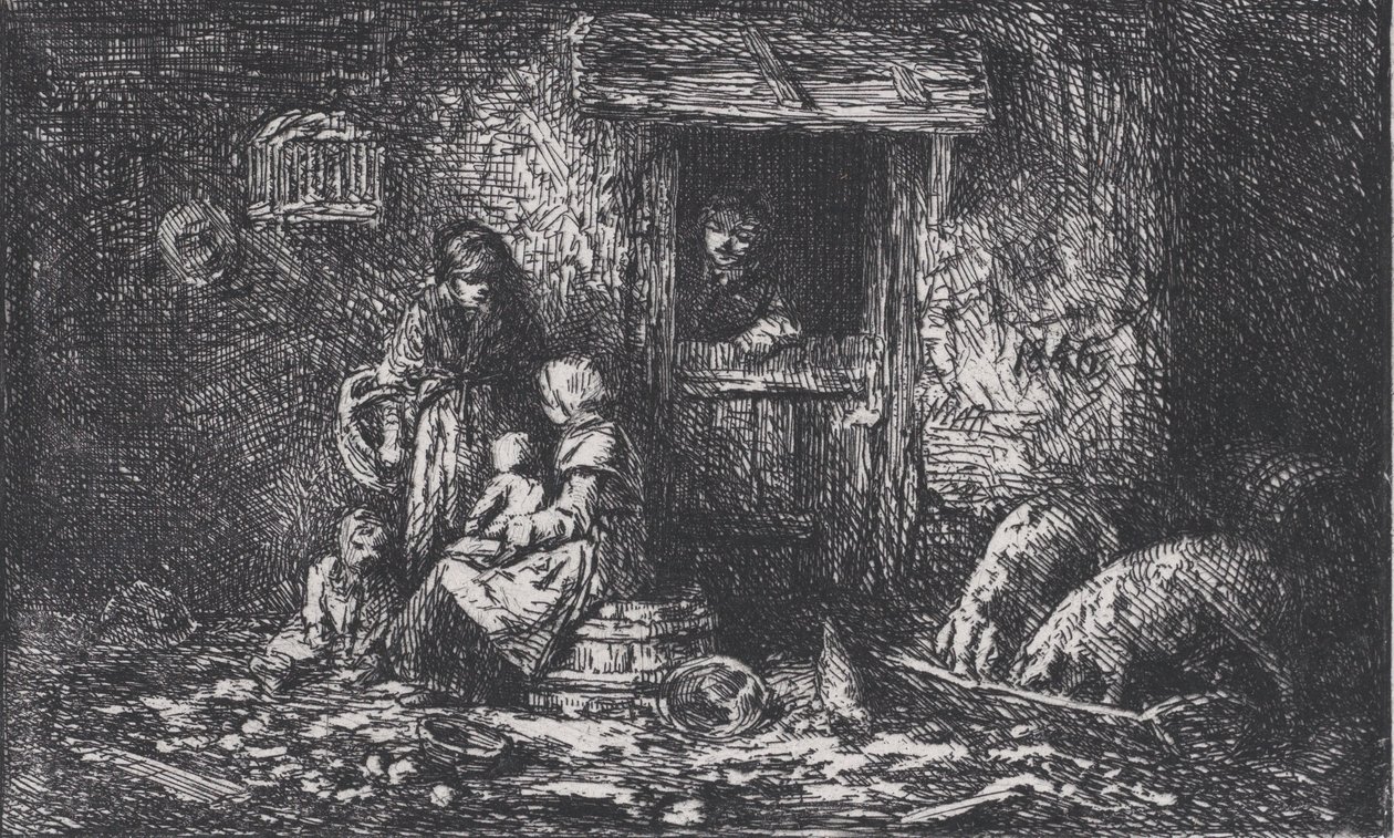 Port til gården, ca. 1850. af Charles Emile Jacque