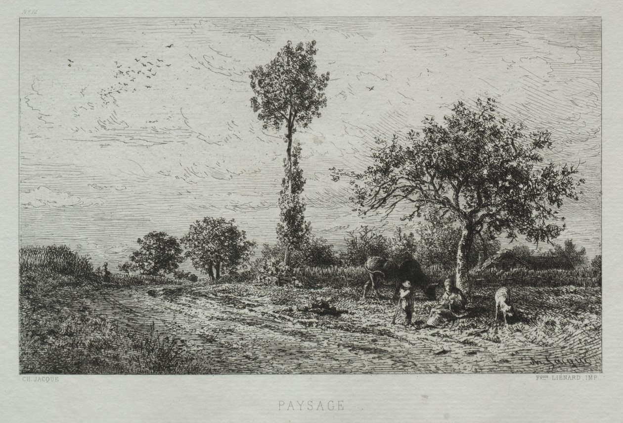 Landskab. af Charles Emile Jacque