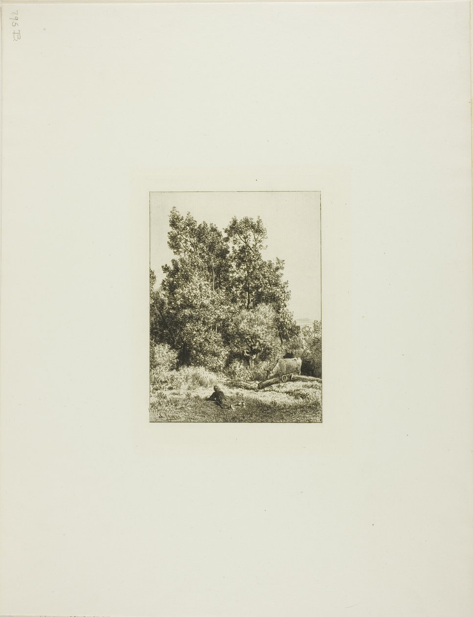 Landskab med Kohyrde af Charles Emile Jacque