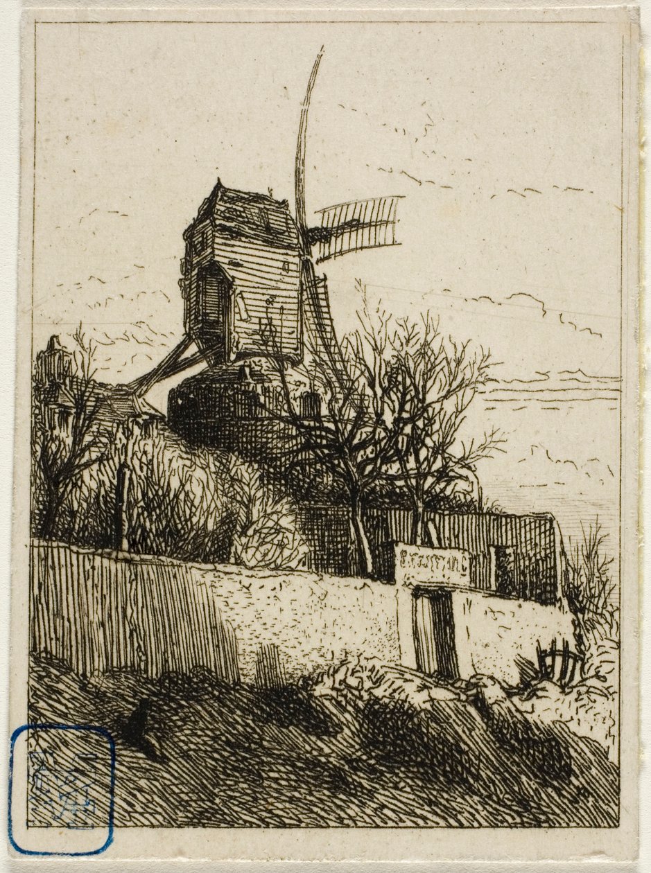 Lille Mølle ved Montmartre af Charles Emile Jacque
