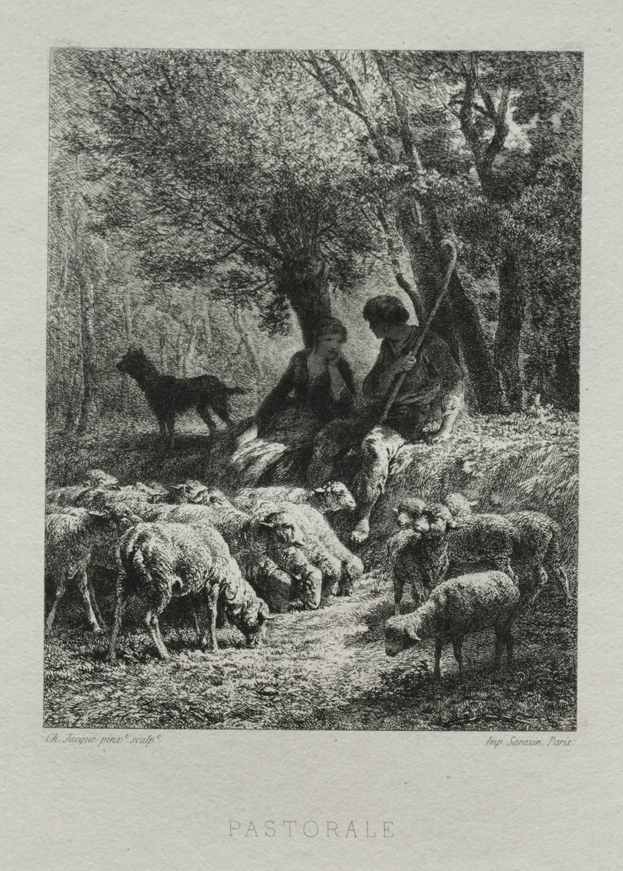 Pastoral af Charles Emile Jacque