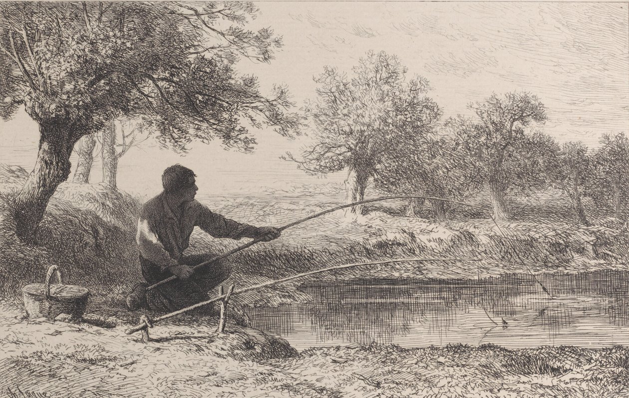 Agnfiskeri, 1864. af Charles Emile Jacque