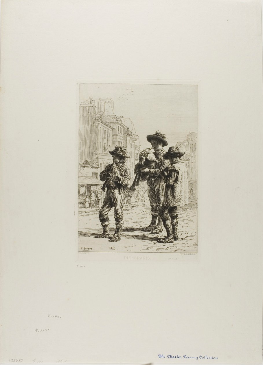 Pifferari af Charles Emile Jacque