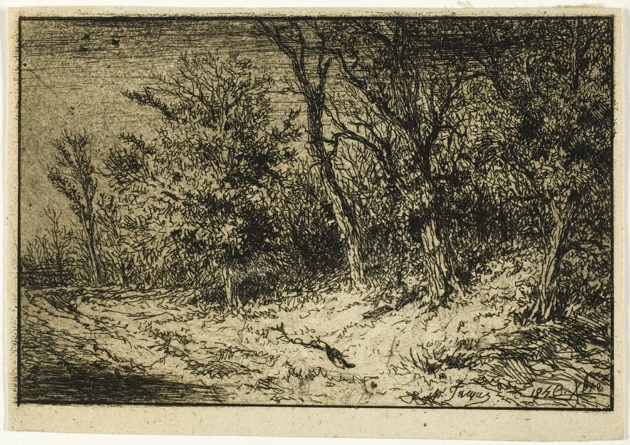 Vej ved kanten af en skov af Charles Emile Jacque