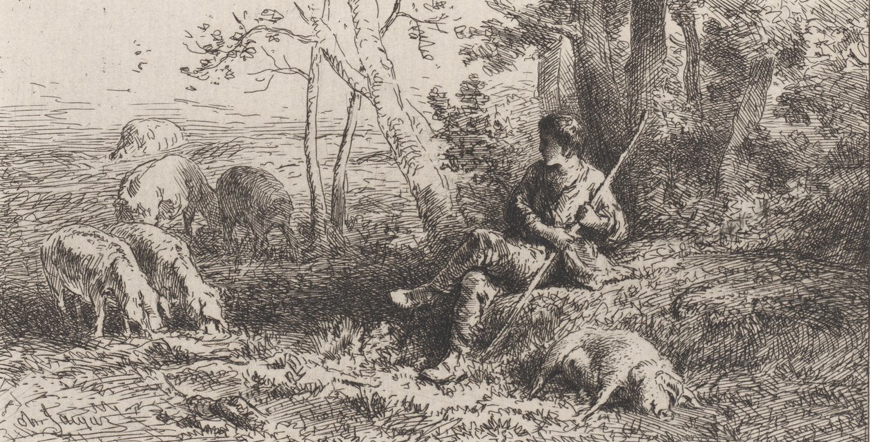 Lille Svinebesætning, 1864. af Charles Emile Jacque