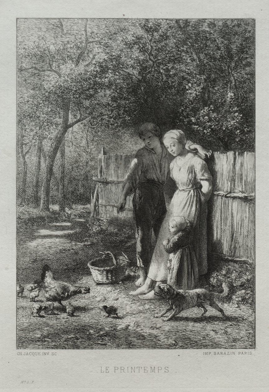 Forår af Charles Emile Jacque