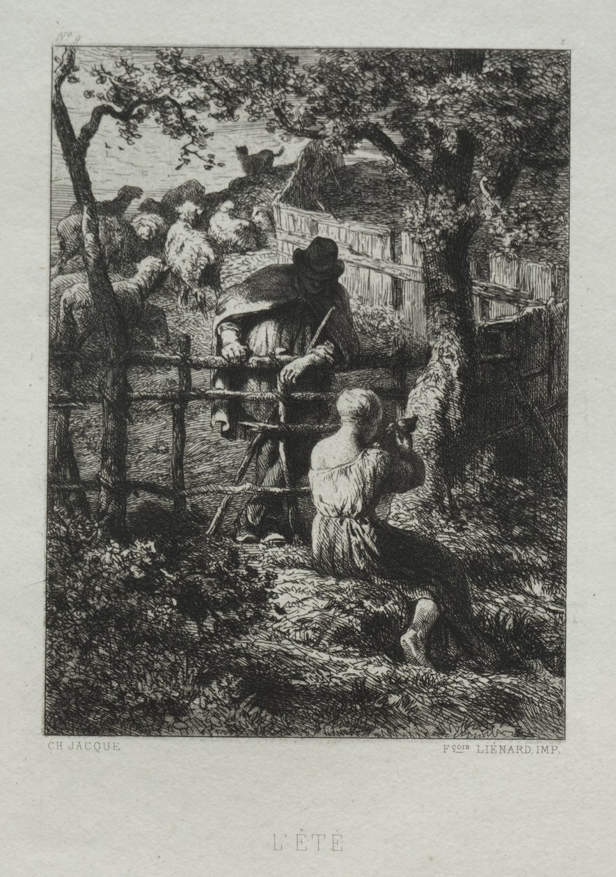 Sommerdag af Charles Emile Jacque
