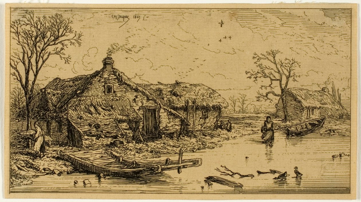 Den frosne dam af Charles Emile Jacque