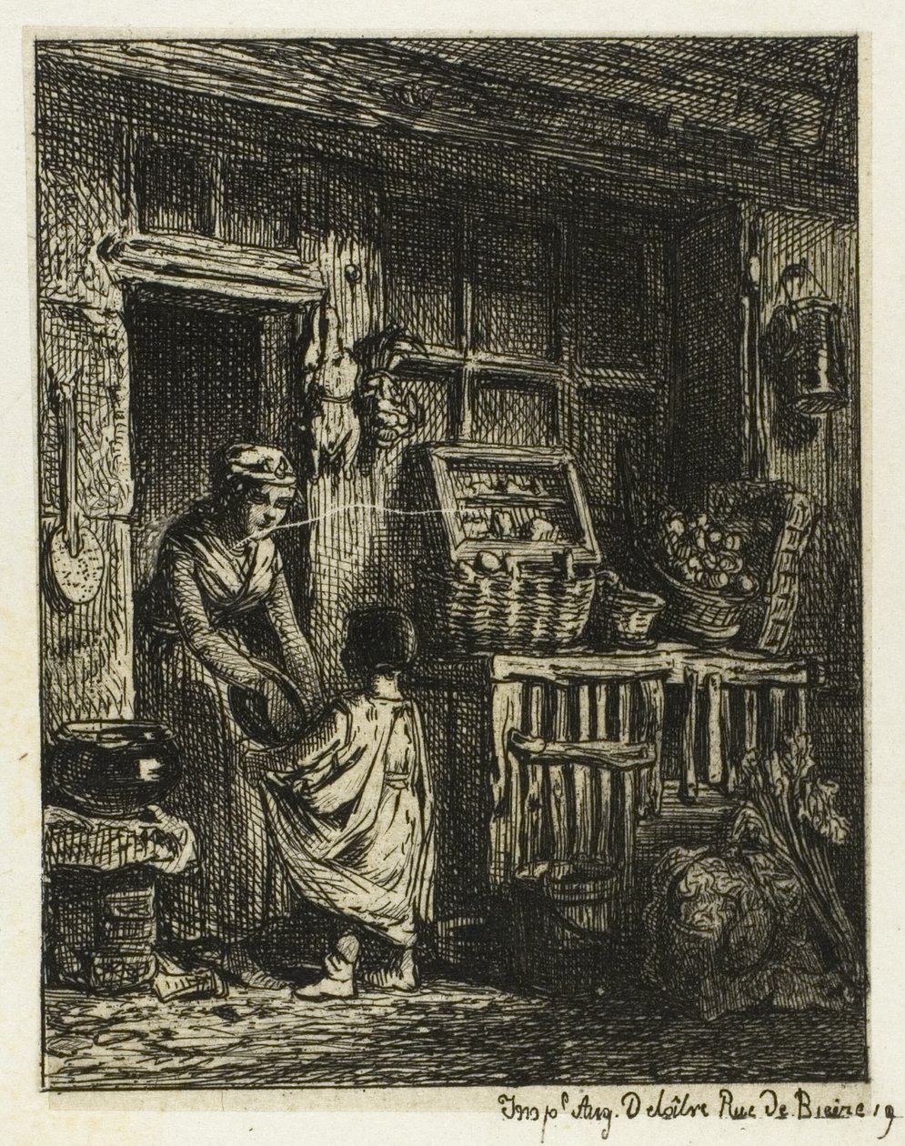 Frugthandleren og Barnet af Charles Emile Jacque