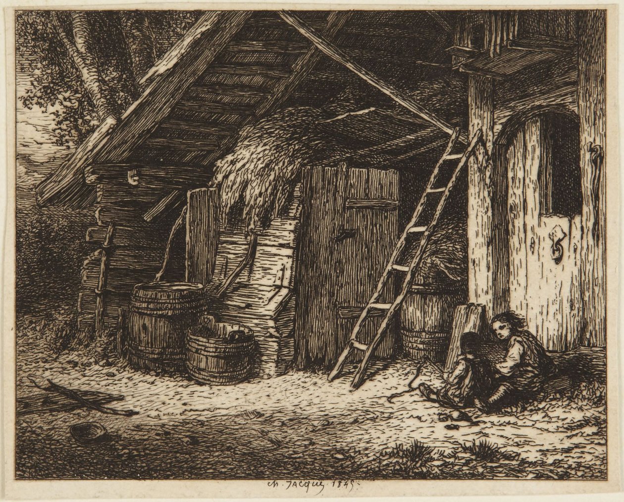 Hønekuppet - 1849 af Charles Emile Jacque