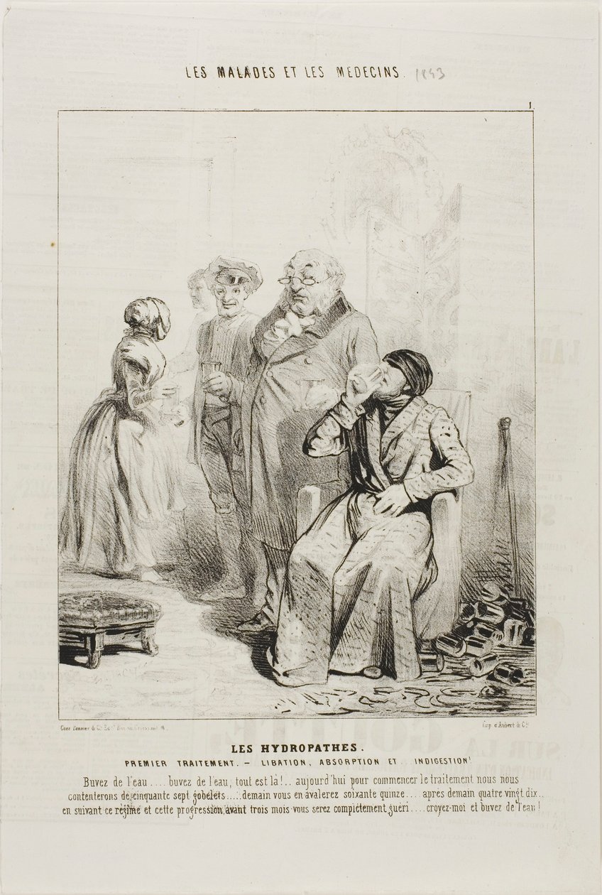 The Hydropaths: First Treatment (plade 1) af Charles Emile Jacque