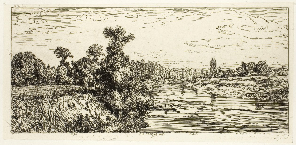 Isle of Aligre, med to både af Charles Emile Jacque