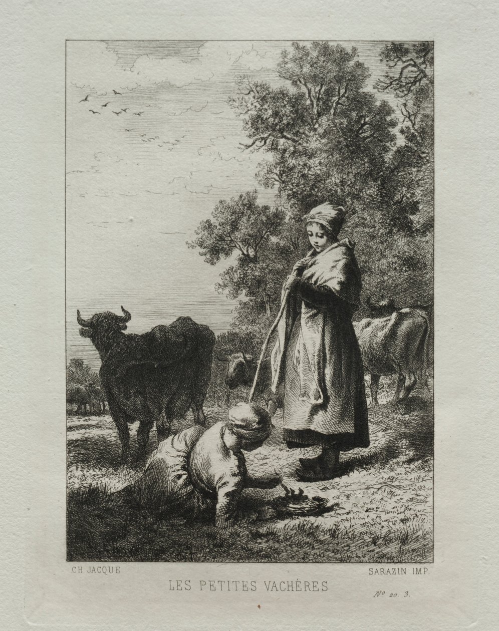 De små Kohyrder. af Charles Emile Jacque