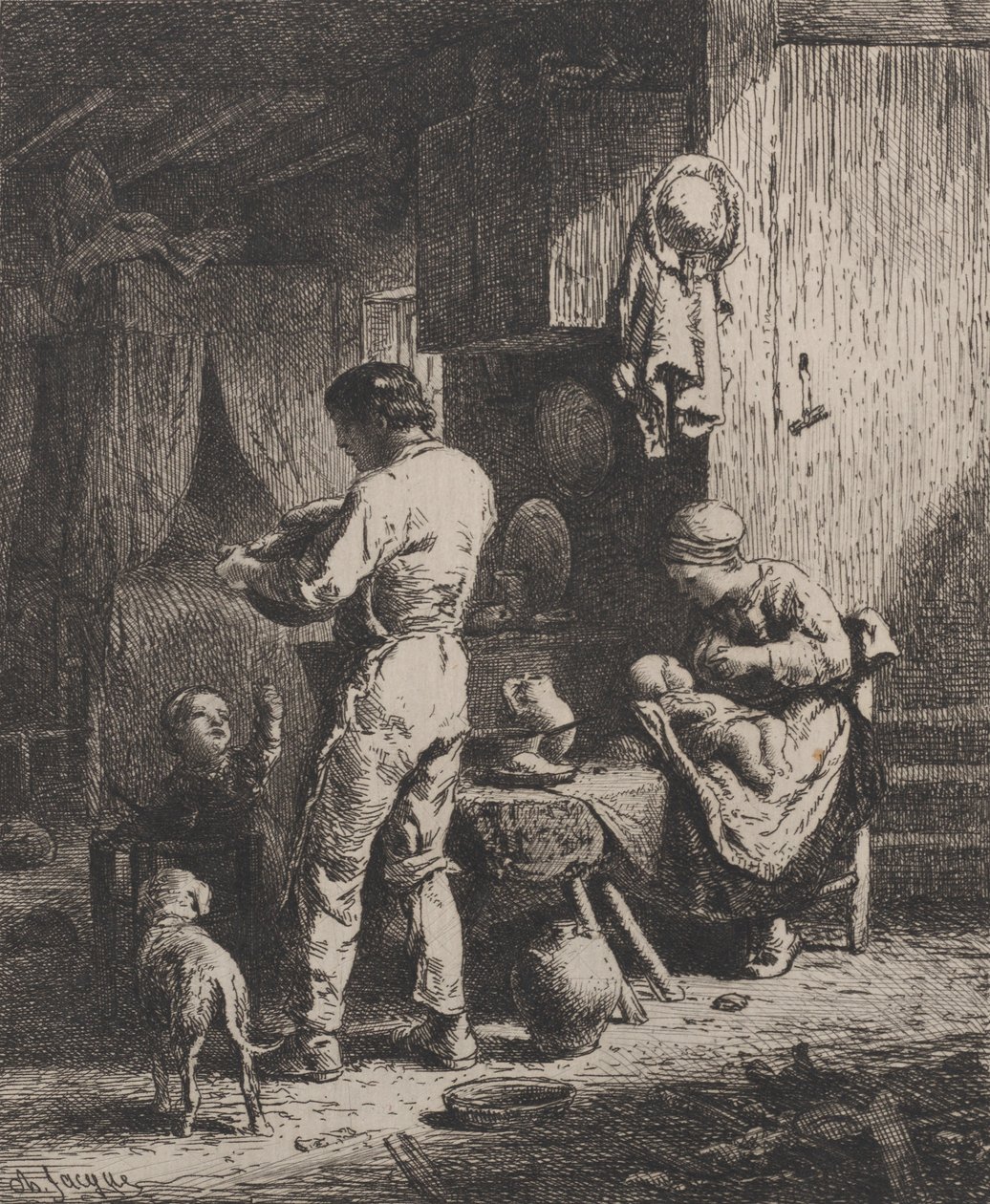 Måltidet, 1864. af Charles Emile Jacque