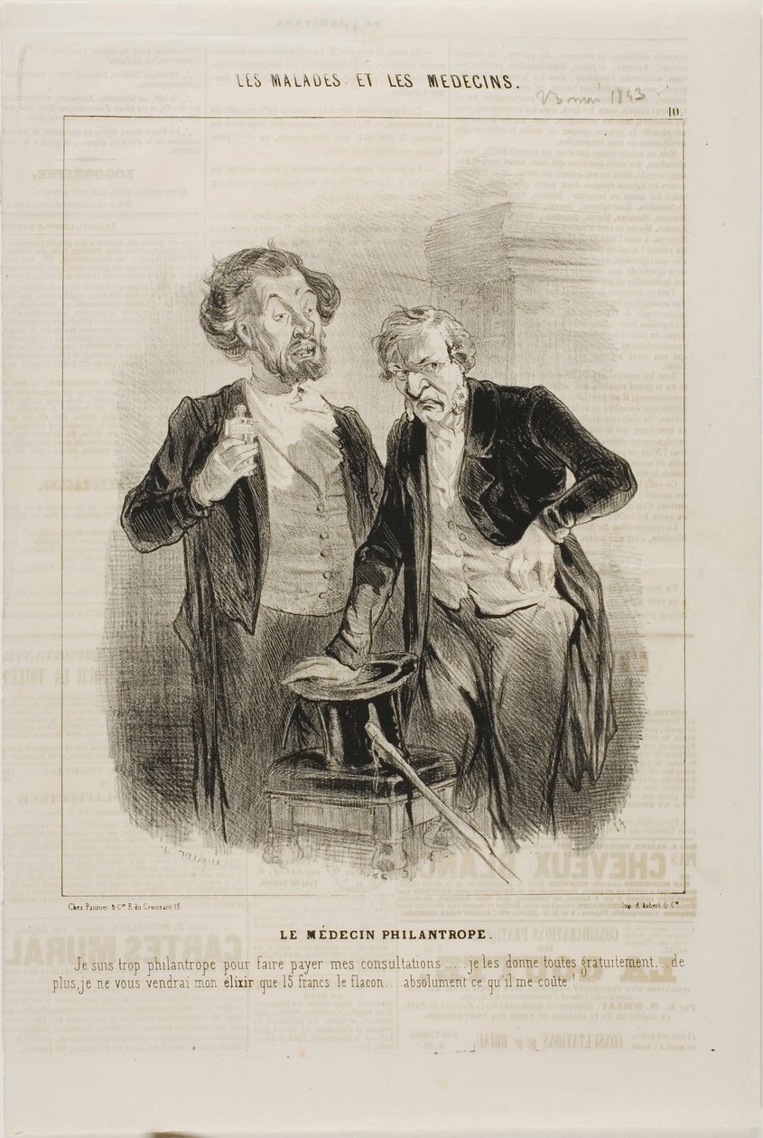 Den filantropiske læge (plade 10) af Charles Emile Jacque