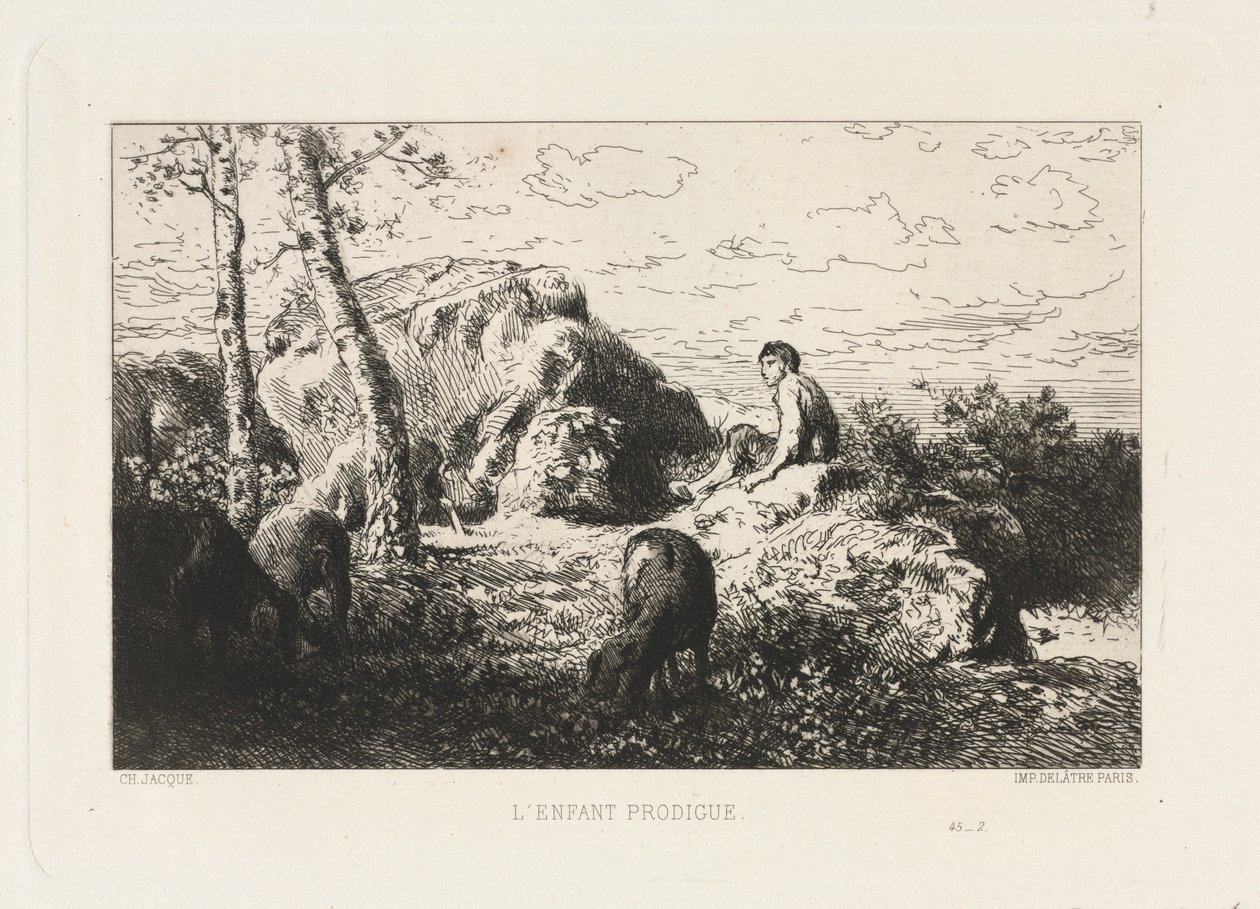 Det fortabte barn. af Charles Emile Jacque