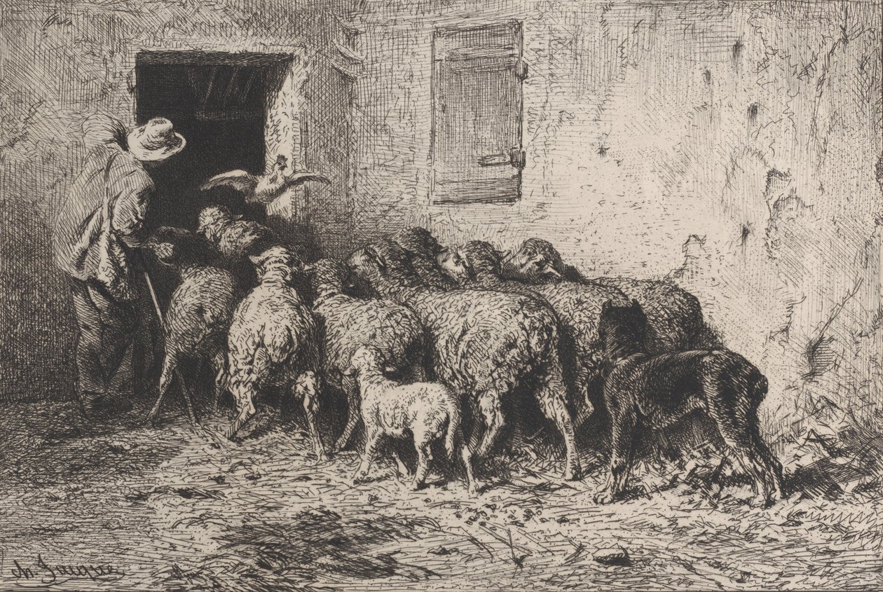 Tilbagekomsten, 1864. af Charles Emile Jacque