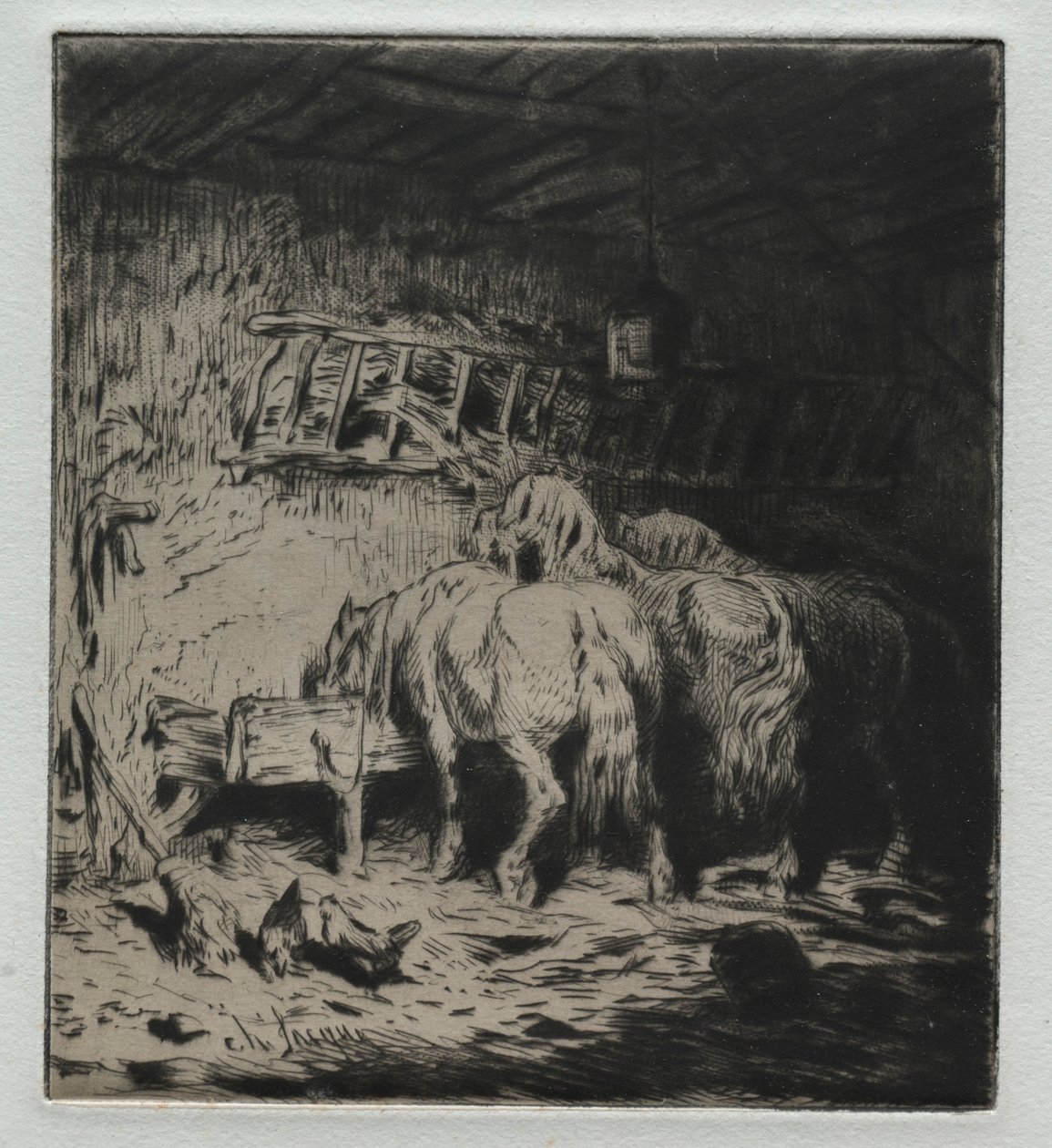 Stalden. af Charles Emile Jacque