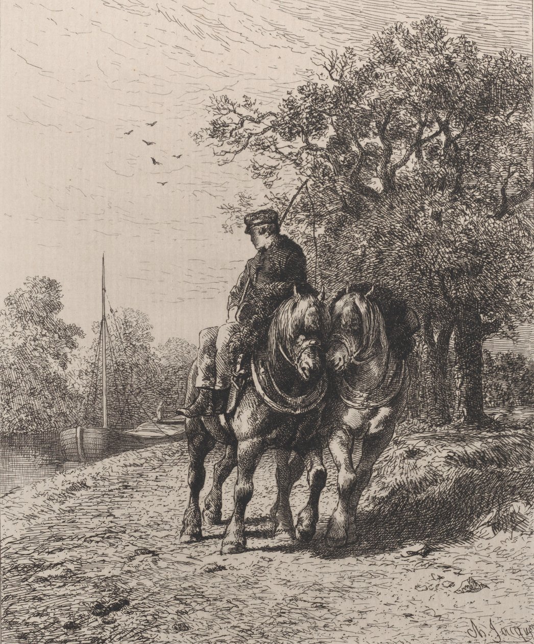 Træksti, 1864. af Charles Emile Jacque