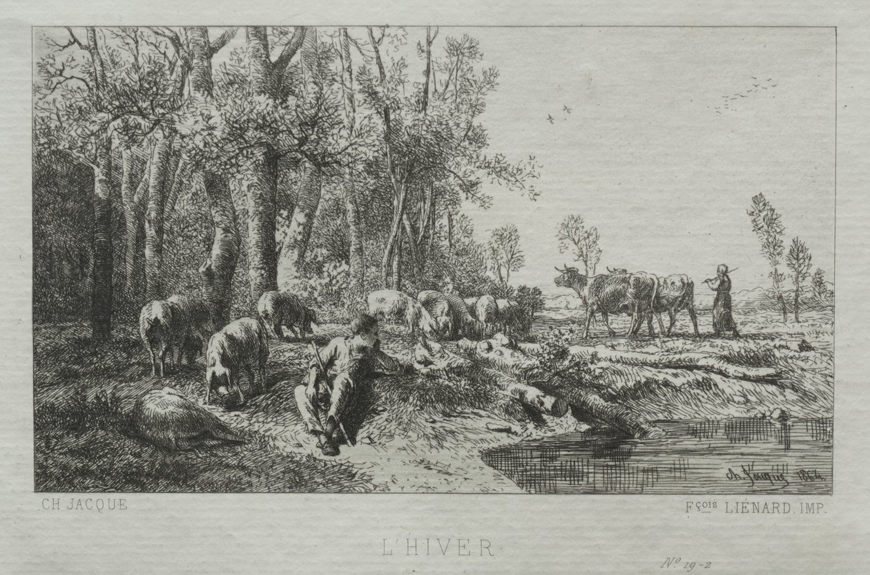 Vinter, 1864. af Charles Emile Jacque