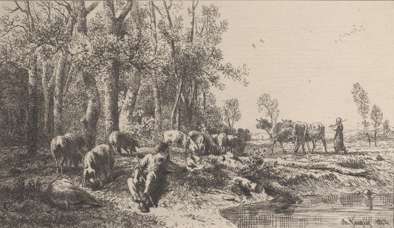 Vinter, 1865. af Charles Emile Jacque