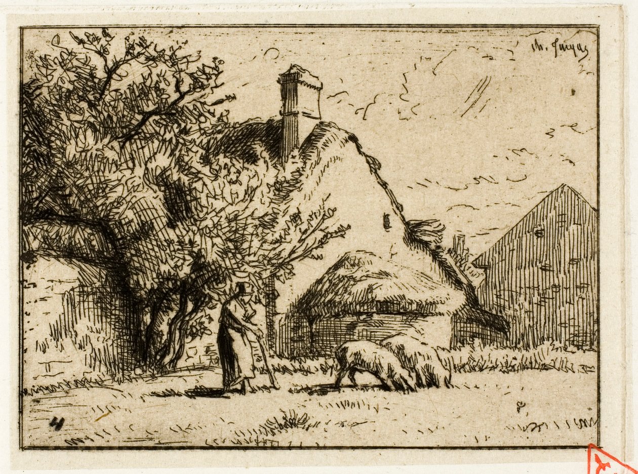 Kvinde, der passer to grise af Charles Emile Jacque