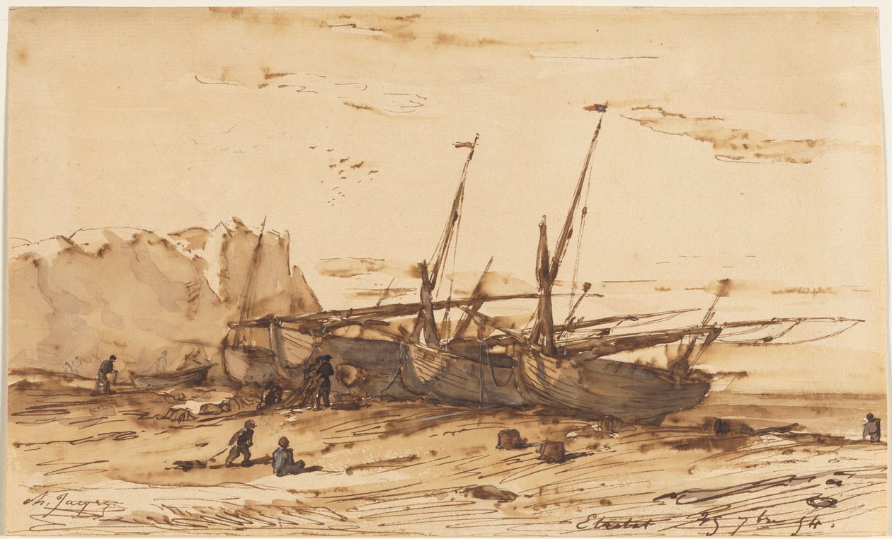 Étretat, 1854. af Charles Emile Jacque