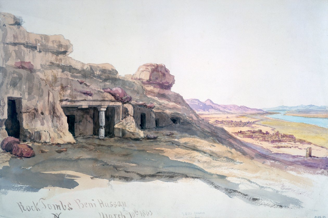 Klippegrave, Beni Hassan, 10. marts 1863, Egypten, 1863 af Charles Émile de Tournemine