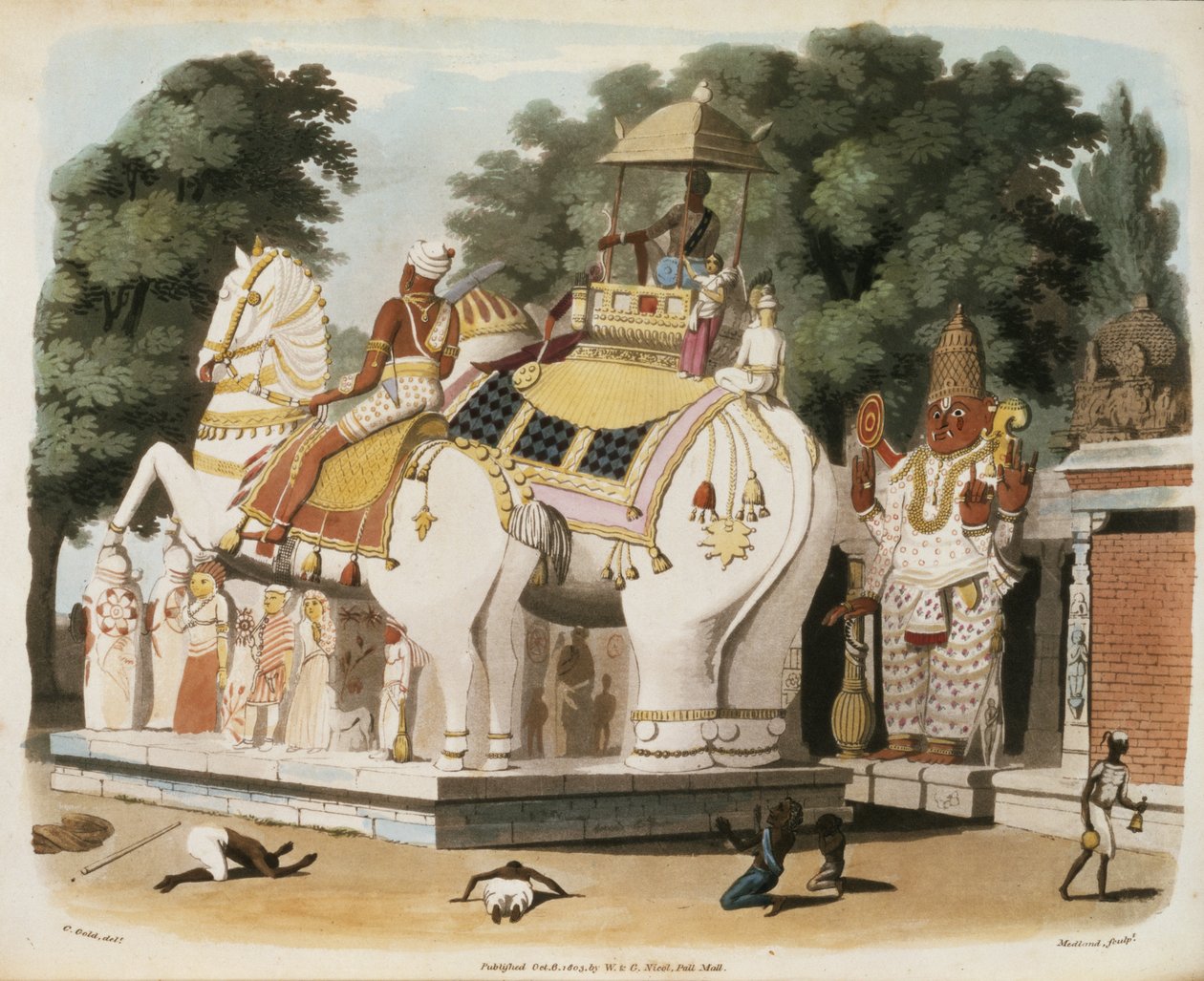 Indfødte hylder deres hersker, indgraveret af Thomas Medland (1755-1823) 1803 af Charles Emilius Gold