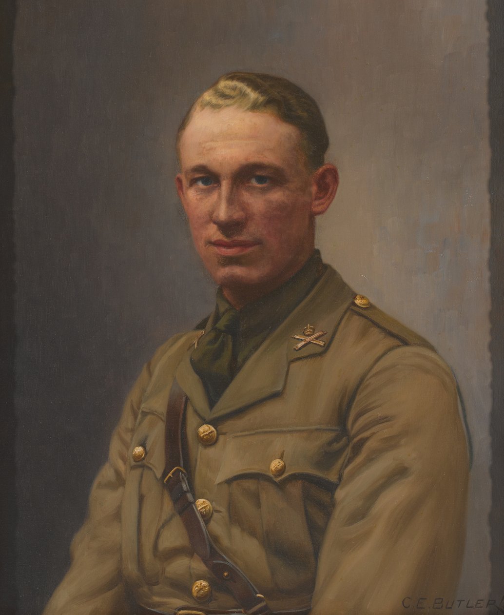 Løjtnant A L Bobby, Machine Gun Corps and the Middlesex Regiment, 1917 ca. af Charles Ernest Butler