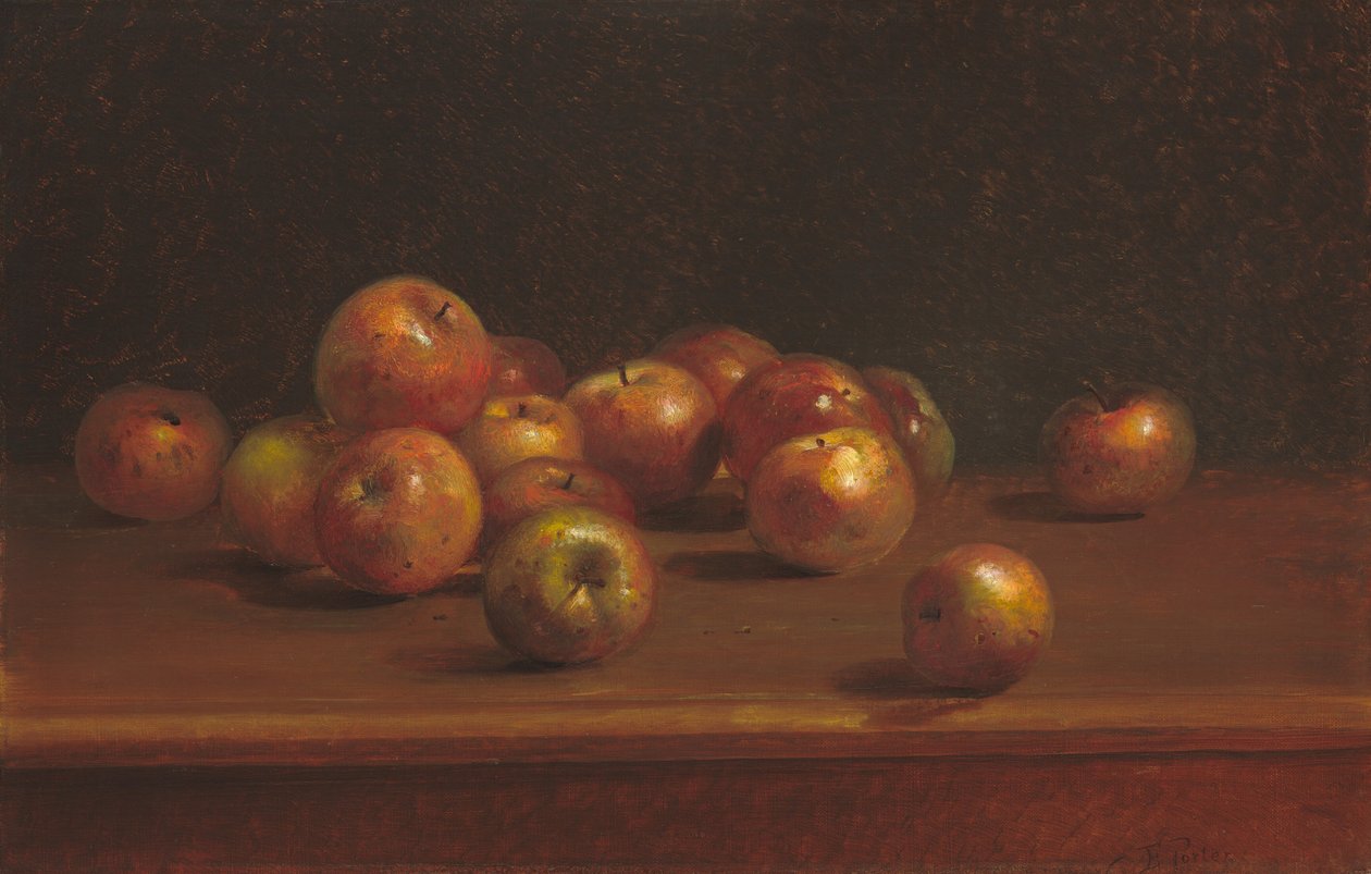 Stilleben med æbler, 1886. af Charles Ethan Porter