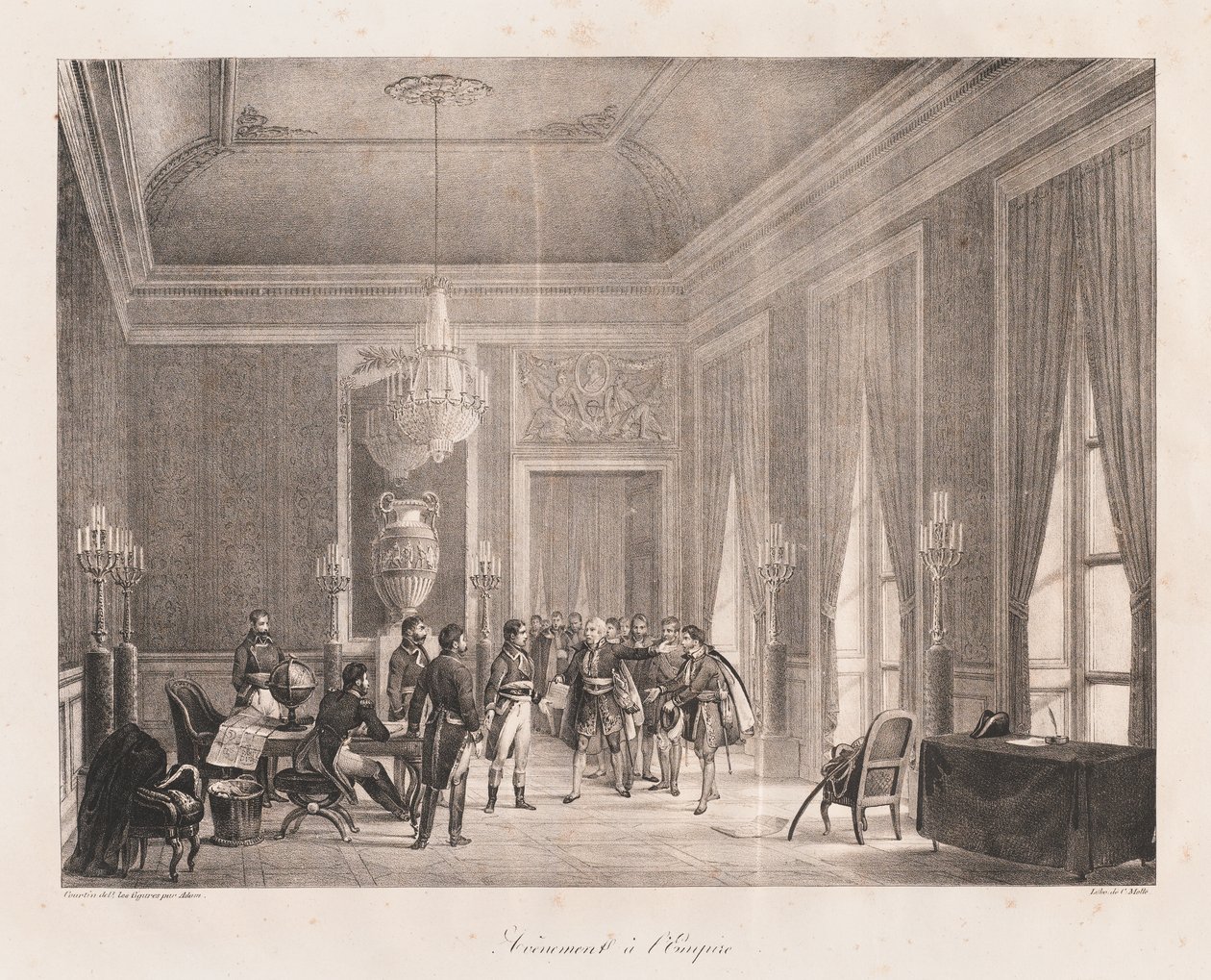 Begyndelsen af imperiet, begyndelsen af det 19. århundrede (litho) af Charles Etienne Pierre Motte