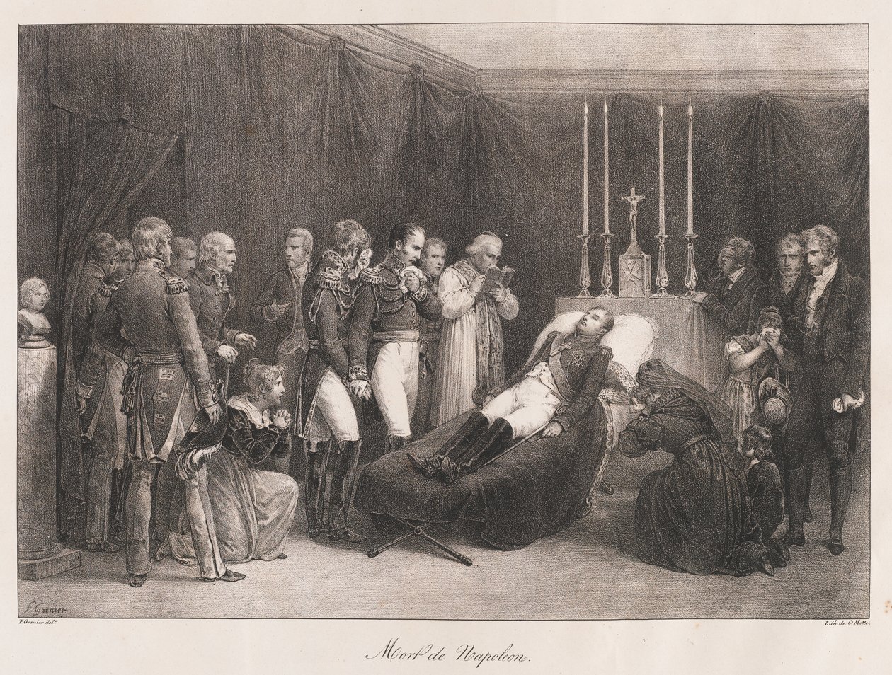 Napoleons død, begyndelsen af det 19. århundrede af Charles Etienne Pierre Motte