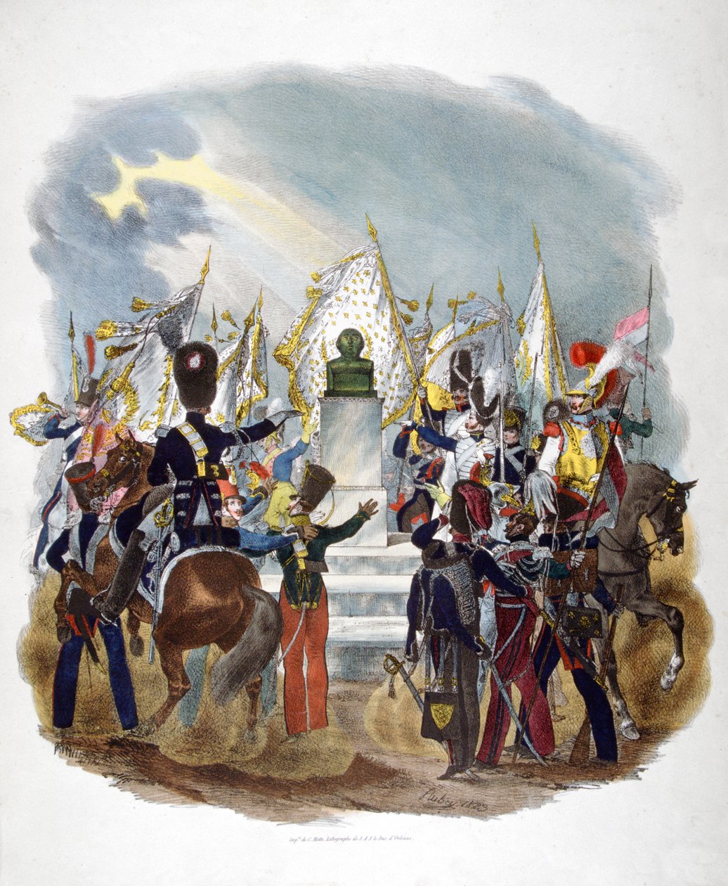 Forskellige franske hæruniformer og regimenter, 1823. af Charles Etienne Pierre Motte