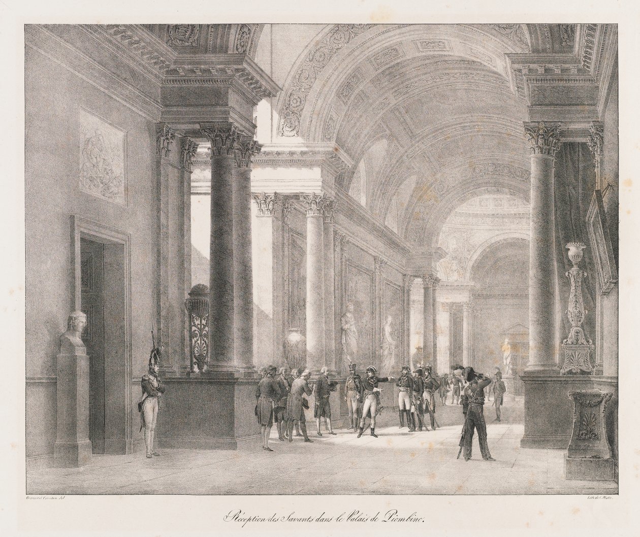 Ind i Berlin, begyndelsen af det 19. århundrede (litho) af Charles Etienne Pierre Motte