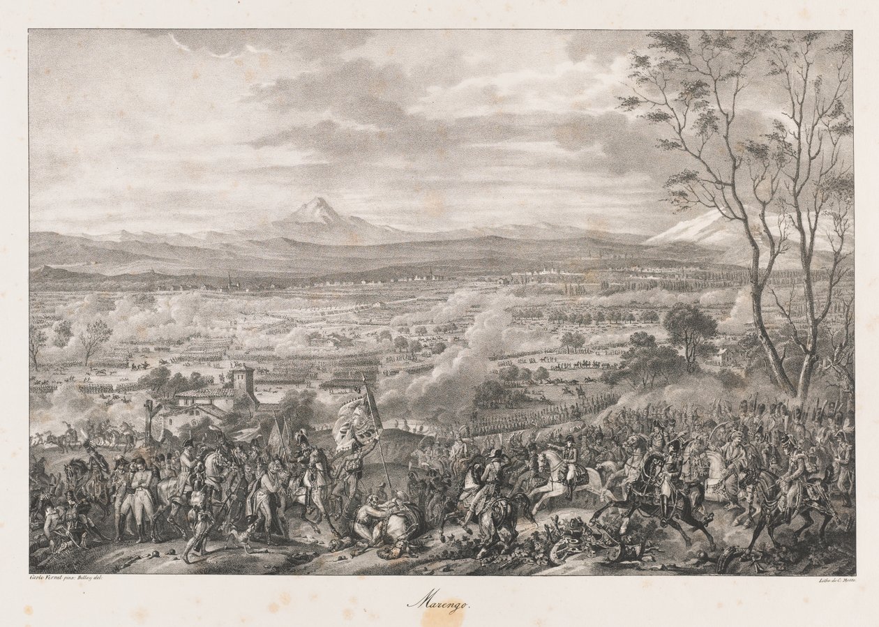 Maringo, begyndelsen af det 19. århundrede (litho) af Charles Etienne Pierre Motte
