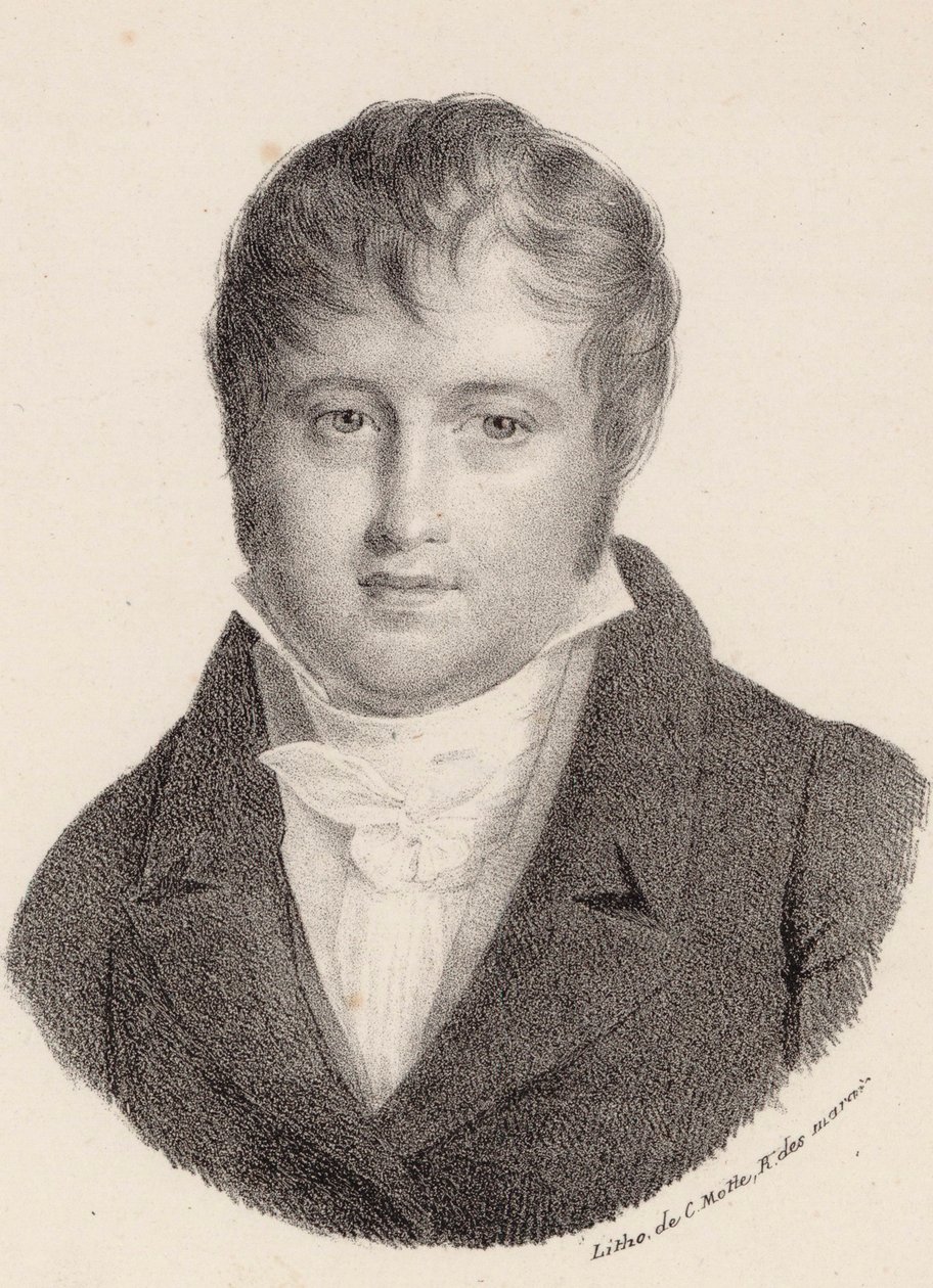 Portræt af komponisten Nicolò Isouard 1775-1818. af Charles Etienne Pierre Motte