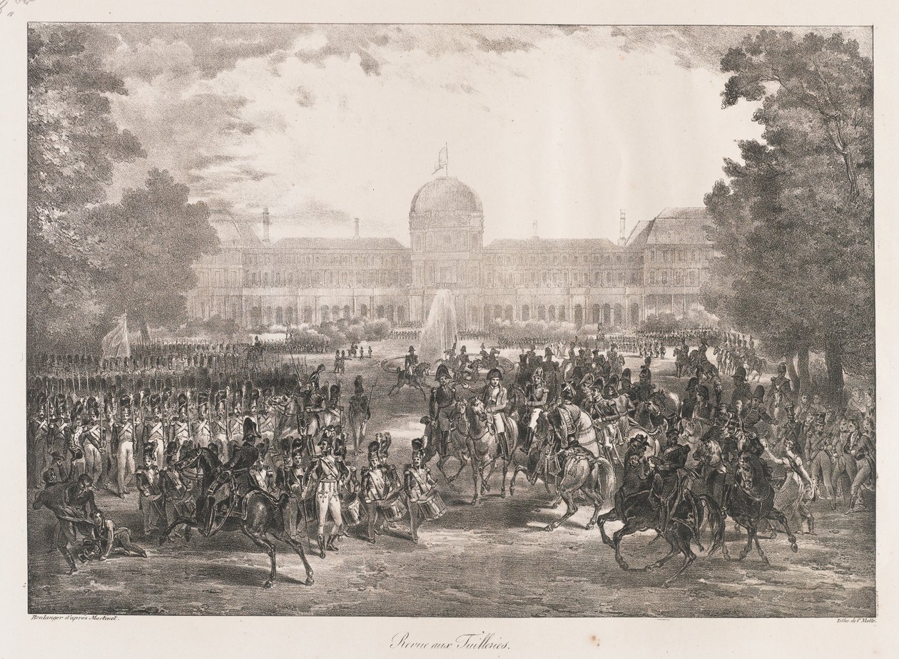 Gennemgang af Tuilerierne, begyndelsen af det 19. århundrede (litho) af Charles Etienne Pierre Motte