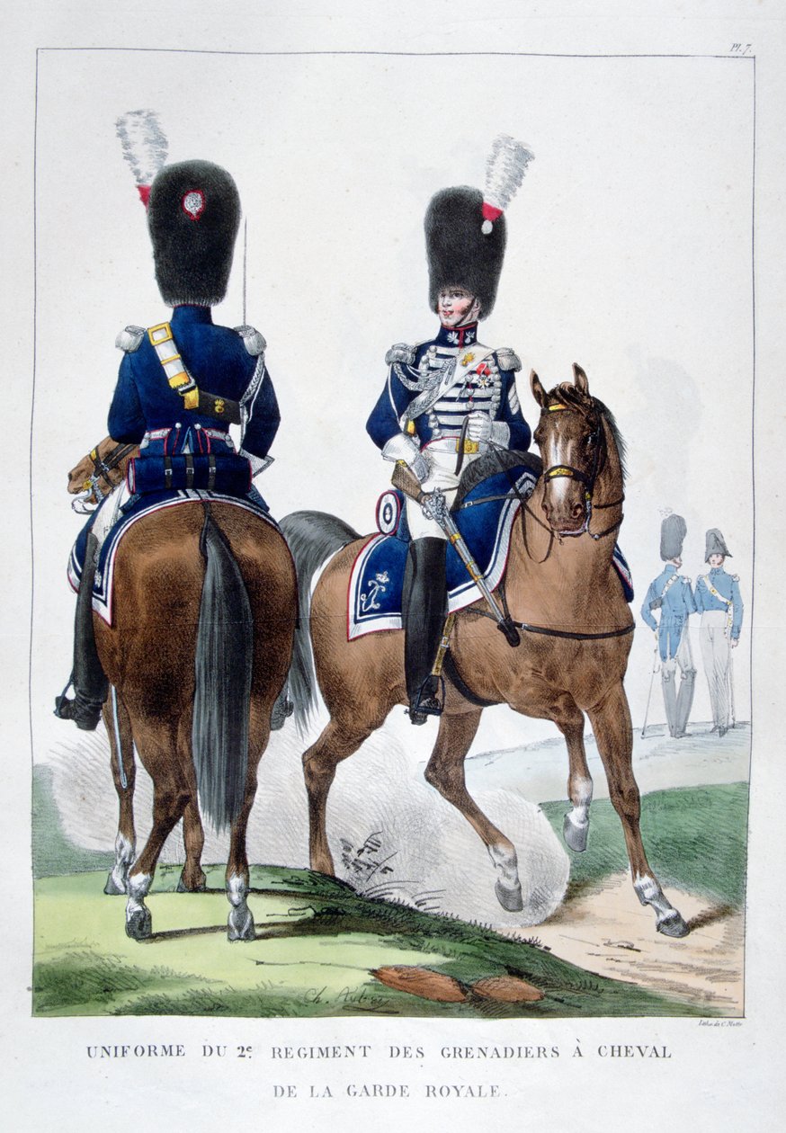 Uniform fra 2. Regiment af Hestegrenadier, Frankrig, 1823. af Charles Etienne Pierre Motte